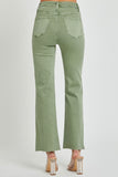 Olive High Rise Straight Leg Jeans