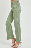 Olive High Rise Straight Leg Jeans