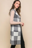 Grey Check Duster Sweater Vest