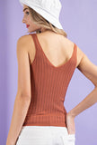 Clay Ribbed Knit Cami