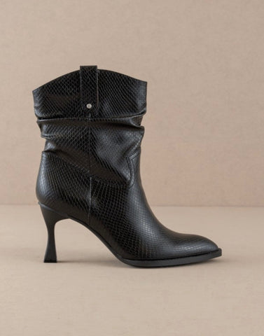 Jolene Black Kitten Heel Boots