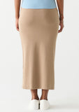 Mocha Stretch Midi Skirt