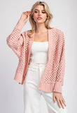 Dusty Rose Crochet Cardigan