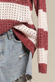 Berry Stripe Chenille Sweater