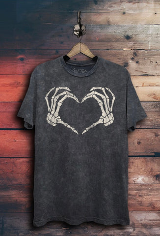 Grey Skeleton Heart Tee