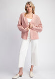 Dusty Rose Crochet Cardigan