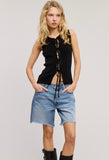 Black Ribbon Tie Knit Vest