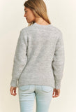 Grey Lace Heart Sweater