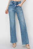 High Rise Panel Straight Leg Jeans