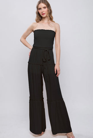 Black Strapless Jumpsuit