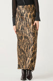 Animal Print Satin Maxi Skirt