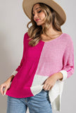 Hot Pink Colorblock Sweater