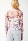 Purple Floral Sheer Top