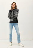 Black Chevron Stripe Sweater