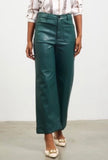 Emerald Leatherlike Cropped Pants