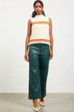 Emerald Leatherlike Cropped Pants