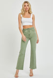 Olive High Rise Straight Leg Jeans