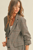 Mixed Plaid Blazer