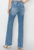 High Rise Panel Straight Leg Jeans