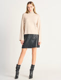 Black Leatherlike Pocket Skirt