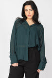 Emerald Sheer Button Down Top