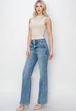 High Rise Panel Straight Leg Jeans