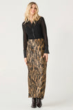 Animal Print Satin Maxi Skirt