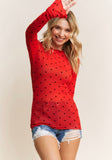 Red Heart Mesh Top