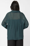 Emerald Sheer Button Down Top