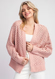 Dusty Rose Crochet Cardigan