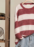 Berry Stripe Chenille Sweater