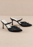 Black Katie Lace Mule