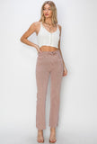 Mauve High Rise Straight Leg Jeans