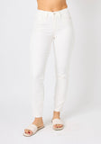 White Braided Skinny Jeans