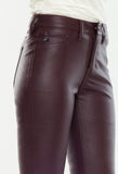 Wine Leatherlike Flare Pants