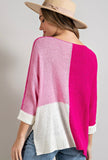 Hot Pink Colorblock Sweater