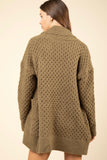 Olive Textured Cardigan Sweater