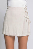 Linen Side Tie Skort