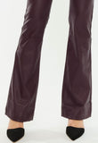 Wine Leatherlike Flare Pants