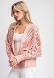 Dusty Rose Crochet Cardigan