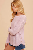 Lavender Button Sweater