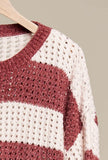 Berry Stripe Chenille Sweater