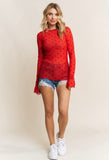 Red Heart Mesh Top