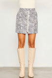 Suede Snake Mini Skirt