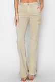 Cream Cargo Bell Bottom Jeans