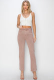 Mauve High Rise Straight Leg Jeans