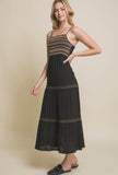 Black Embroidered Maxi Dress