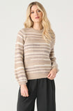 Beige Sequin Stripe Sweater