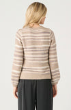 Beige Sequin Stripe Sweater