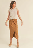 Camel Twisted Skirt